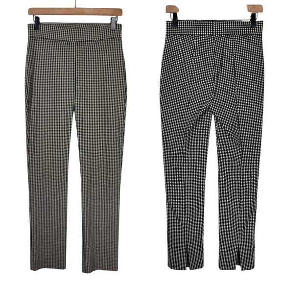 Joseph Ribkoff Black & Cream Geometric Micro Print Elastic Pull On Career Pants - Picture 1 of 6